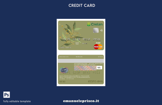 modello di carta di debito mastercard della banca Crelan belga stile verificato